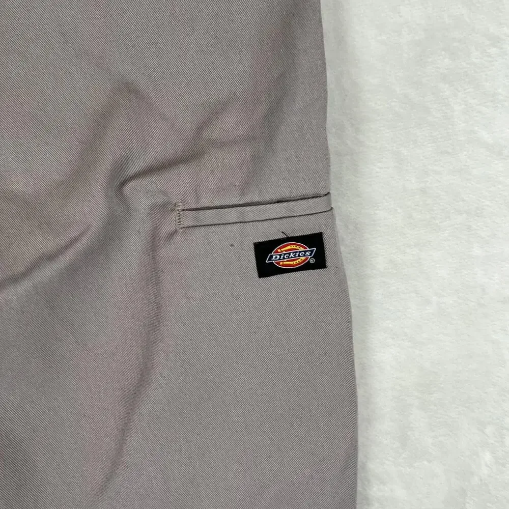 Vintage Dickies Shorts Mens 34 Gray Work Chino 10 Inseam Workwear Relaxed Fit